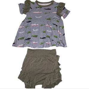 Laree + Co peplum and bummie set bamboo